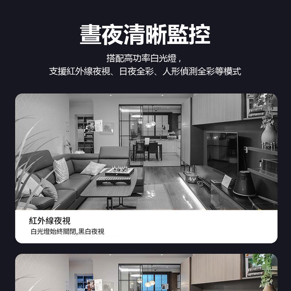 監控王M1 Ai智能守護 2K雙鏡頭雙畫面2.4吋大螢幕360度旋轉WiFi網路攝影機(一鍵呼叫 TF插卡)